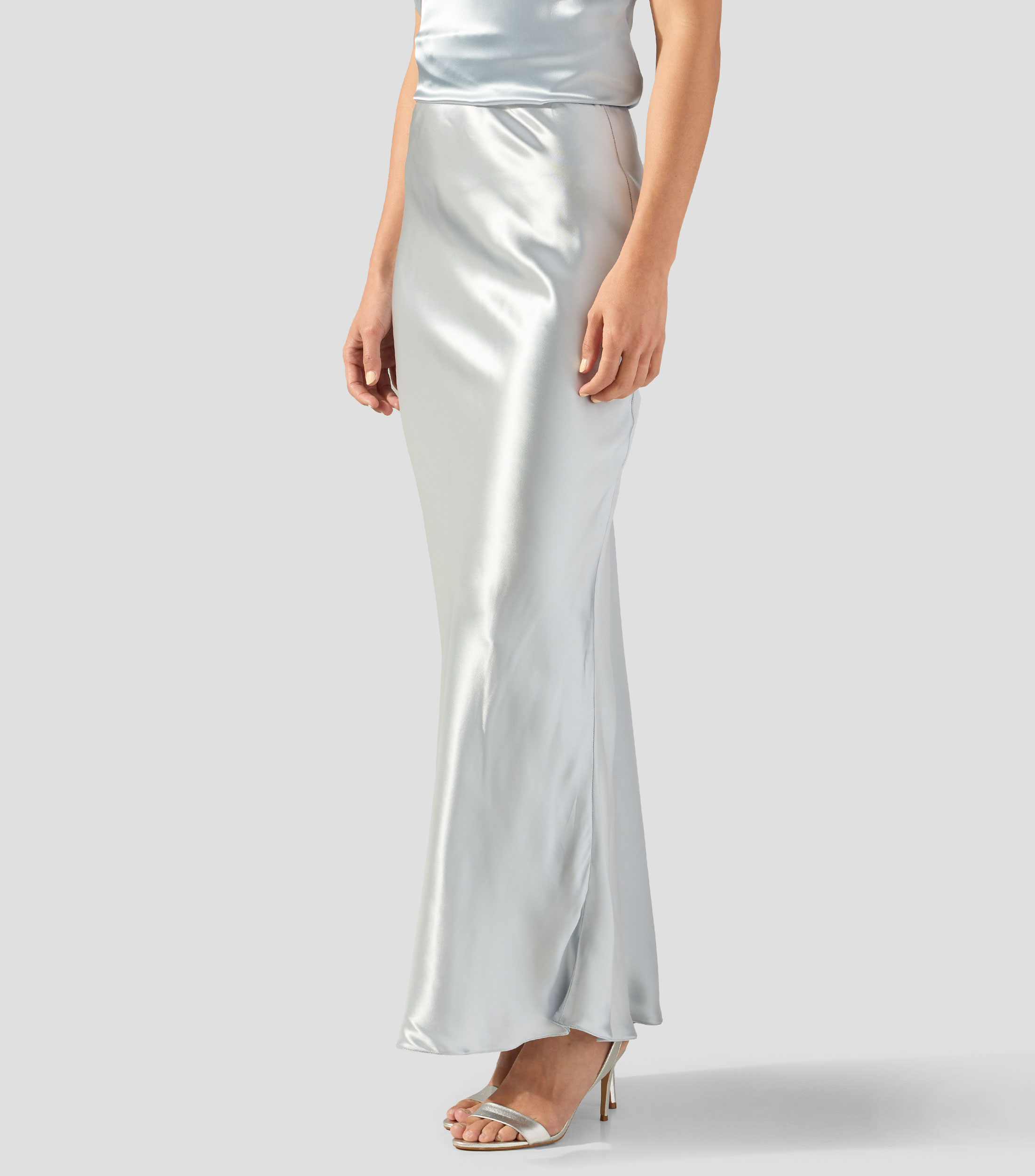 Falda larga de corte A lisa Mujer